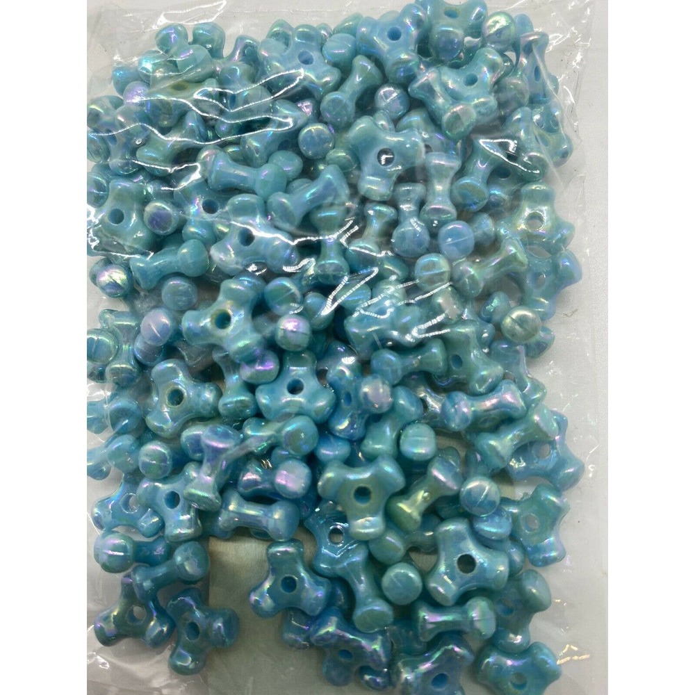 144 Gems 10MM TRI Propeller Beads blk,pink,yell,teal or clear 1 Bag